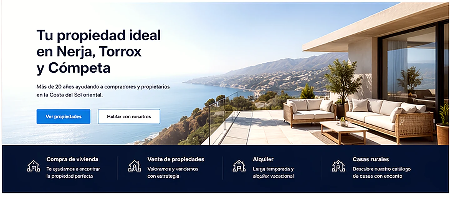 vistas al mar desde terraza en nerja centusur